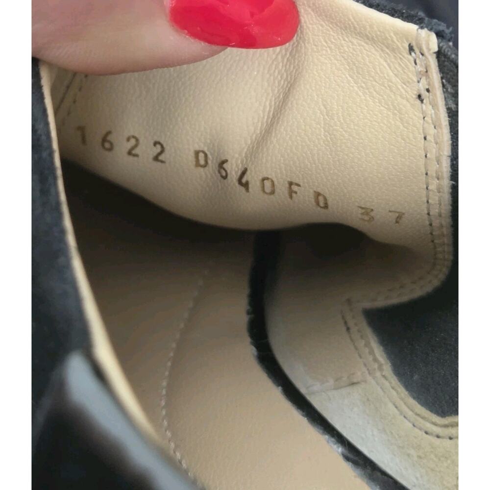 GEOX Respira D RHOSYN Black Shimmer Suede Patent Cap Toe Pointed Flats 37 - Picture 8 of 10